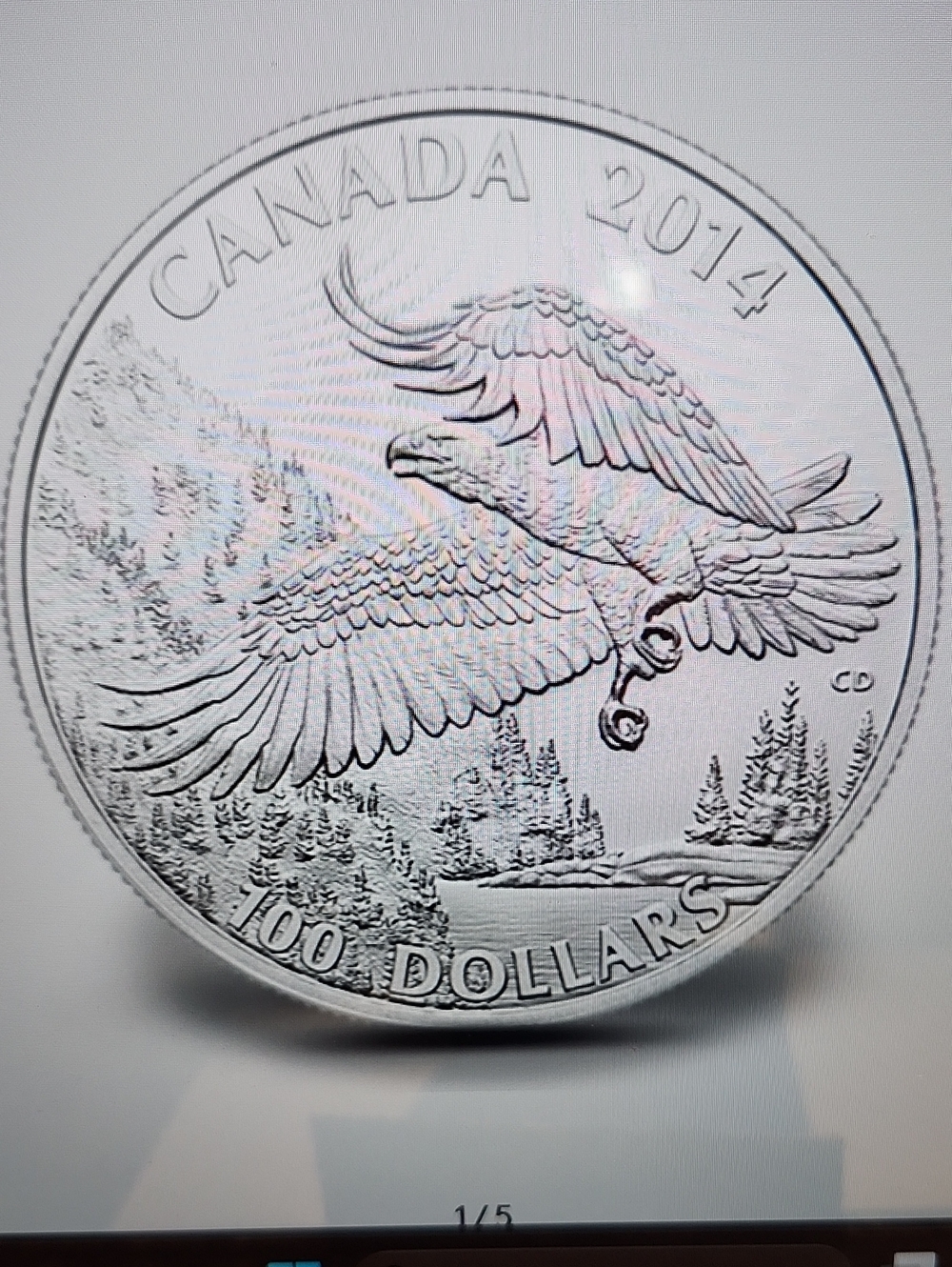 Canada 2014 $100 Silver Coin with Soaring Eagle - Silver